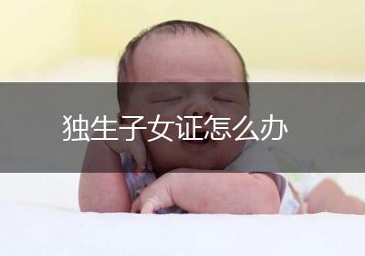 独生子女证怎么办