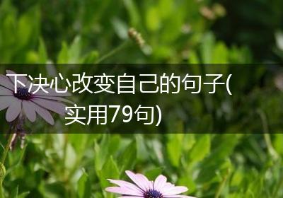 下决心改变自己的句子(实用79句)