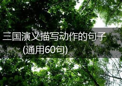 三国演义描写动作的句子(通用60句)