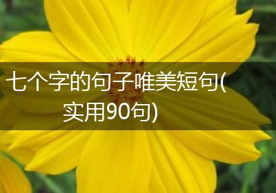 七个字的句子唯美短句(实用90句)