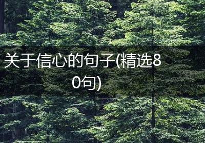 关于信心的句子(精选80句)