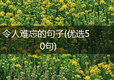 令人难忘的句子(优选50句)
