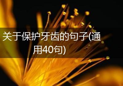 关于保护牙齿的句子(通用40句)