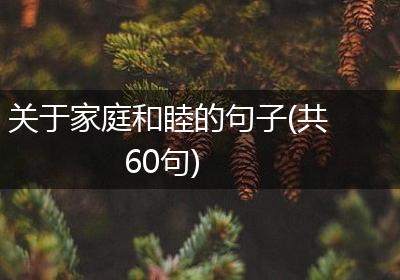 关于家庭和睦的句子(共60句)