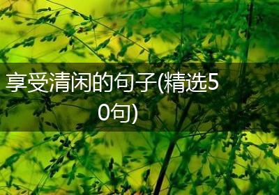 享受清闲的句子(精选50句)