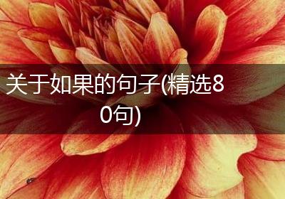 关于如果的句子(精选80句)