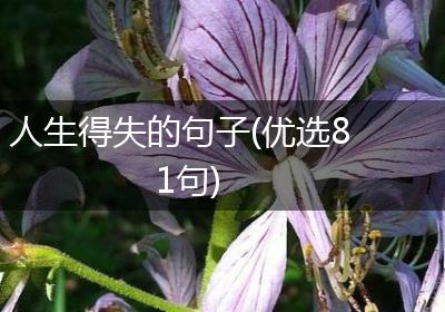 人生得失的句子(优选81句)