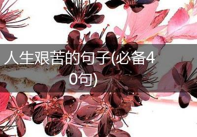 人生艰苦的句子(必备40句)