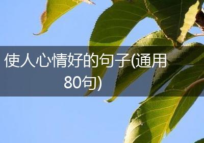 使人心情好的句子(通用80句)