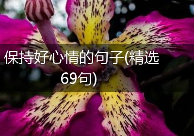 保持好心情的句子(精选69句)
