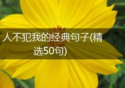人不犯我的经典句子(精选50句)