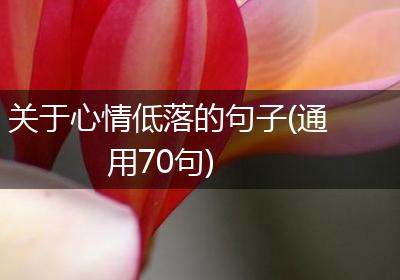 关于心情低落的句子(通用70句)