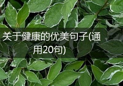 关于健康的优美句子(通用20句)