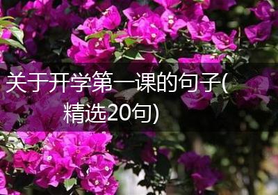 关于开学第一课的句子(精选20句)