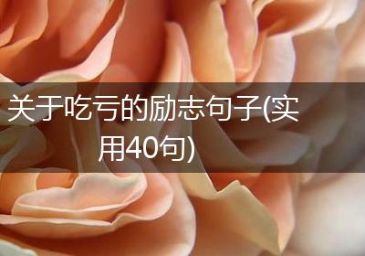 关于吃亏的励志句子(实用40句)