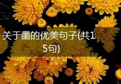 关于墨的优美句子(共15句)