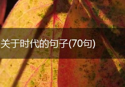 关于时代的句子(70句)