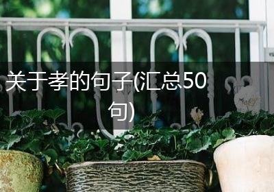 关于孝的句子(汇总50句)