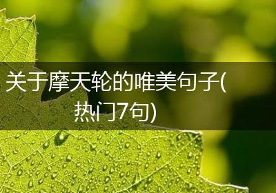 关于摩天轮的唯美句子(热门7句)