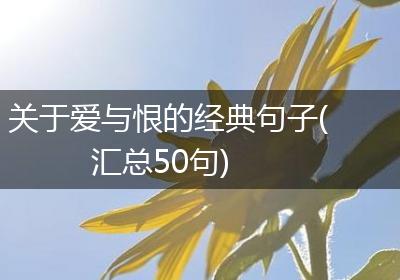 关于爱与恨的经典句子(汇总50句)