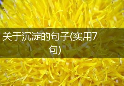 关于沉淀的句子(实用7句)