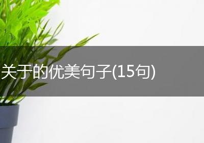 关于的优美句子(15句)