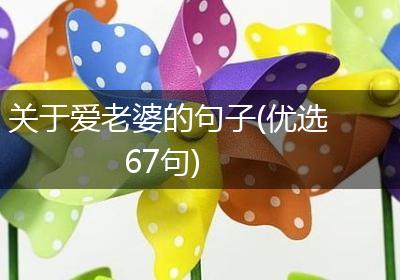 关于爱老婆的句子(优选67句)