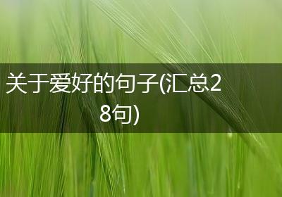 关于爱好的句子(汇总28句)