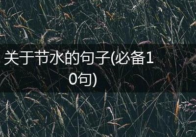 关于节水的句子(必备10句)