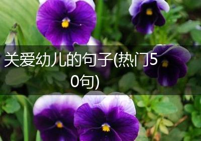 关爱幼儿的句子(热门50句)