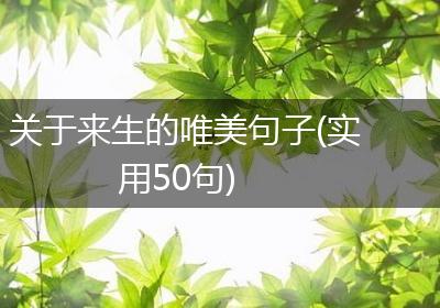 关于来生的唯美句子(实用50句)