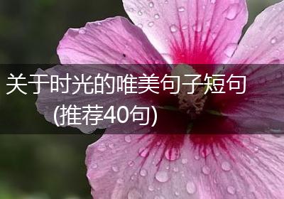 关于时光的唯美句子短句(推荐40句)
