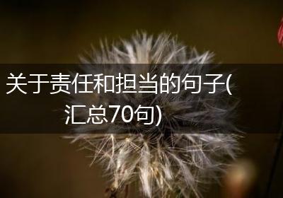 关于责任和担当的句子(汇总70句)