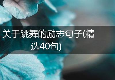 关于跳舞的励志句子(精选40句)