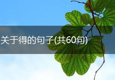 关于得的句子(共60句)