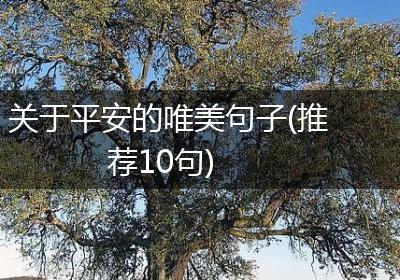 关于平安的唯美句子(推荐10句)
