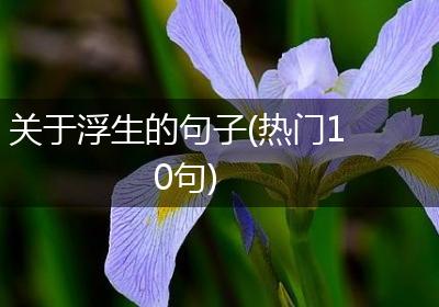 关于浮生的句子(热门10句)