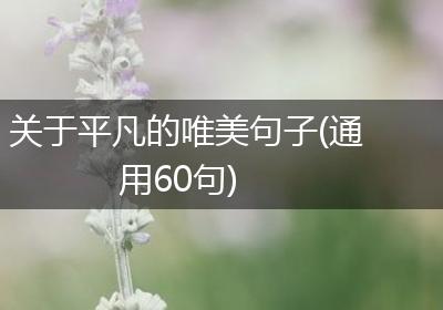 关于平凡的唯美句子(通用60句)