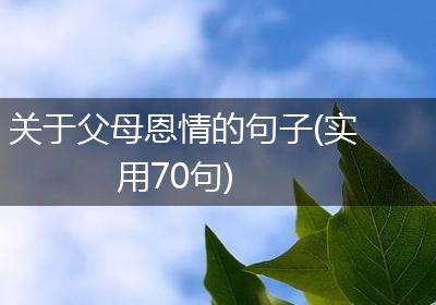 关于父母恩情的句子(实用70句)