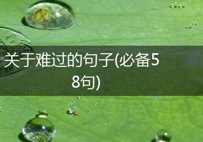 关于难过的句子(必备58句)