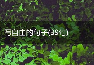 写自由的句子(39句)