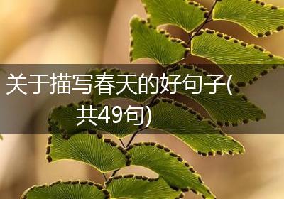 关于描写春天的好句子(共49句)