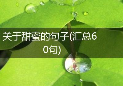 关于甜蜜的句子(汇总60句)