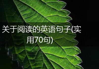 关于阅读的英语句子(实用70句)