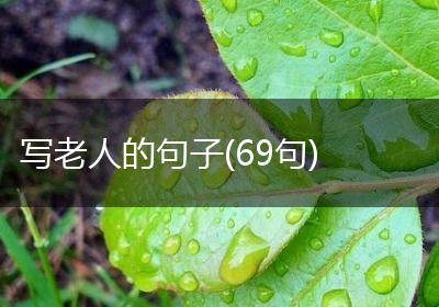写老人的句子(69句)