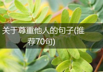 关于尊重他人的句子(推荐70句)