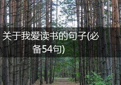关于我爱读书的句子(必备54句)