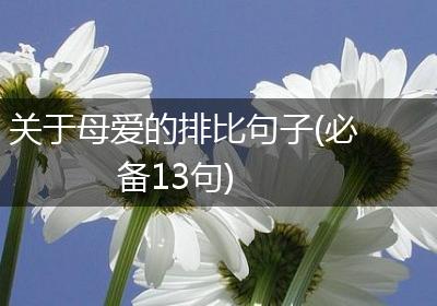 关于母爱的排比句子(必备13句)