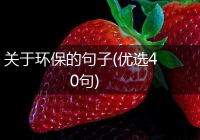 关于环保的句子(优选40句)