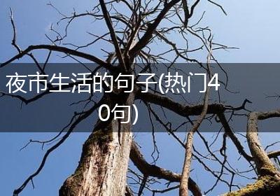 夜市生活的句子(热门40句)